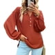 thumbnail image 1 of Camiseta holgada de punto con cuello en V para mujer Otoño Invierno Color sólido para vacaciones de ocio, 1 of 6