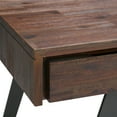 thumbnail image 5 of Lowry 54 inch Wide Solid Acacia Wood Modern Industrial Desk in Distressed Charcoal Brown, 5 of 13