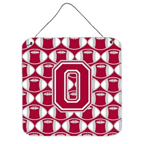 Letter O Football Crimson, Grey & White Wall or Door Hanging Prints