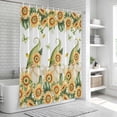 thumbnail image 6 of Sunflower Shower Curtain, Waterproof Shower Curtains for Bathroom, Gnomes Butterfly Leaf Butterfly Pastoral Washable Fabric Bathtub Curtain Set Bath Decor with 12 Hooks Long 72"x84", 6 of 8