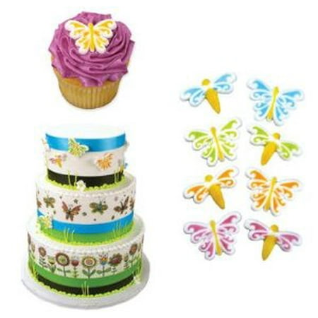 Sugar Coated Cupcake - Butterfly & Dragonfly Edible Sugar Cupcake & Cake Decoration Topper-Pack of 16