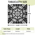 thumbnail image 2 of Black White Tie Dye Mandala Pattern Square Fitted Tablecloth with Elastic Edge,Square Table Cover,Washable Elastic Table Cover for Home Kitchen Party Decor 34"x34", 2 of 6