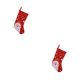 thumbnail image 3 of Bewildely Calcetín de Navidad Santa Claus árbol de Navidad chimenea ventana almacenamiento calcetín hogar granja colgantes decoración para niños Rojo 2piezas Bewildely CBP443418, 3 of 5