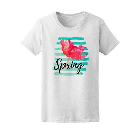 Spring Trendy Pink Hibiscus T-Shirt Women -Image by Shutterstock, Female Large