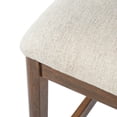 thumbnail image 2 of Christopher Knight Home 33"H Wooden Beige Upholstered Counter Stools with Curved Seat, Walnut Finish, Set of 2, 2 of 12