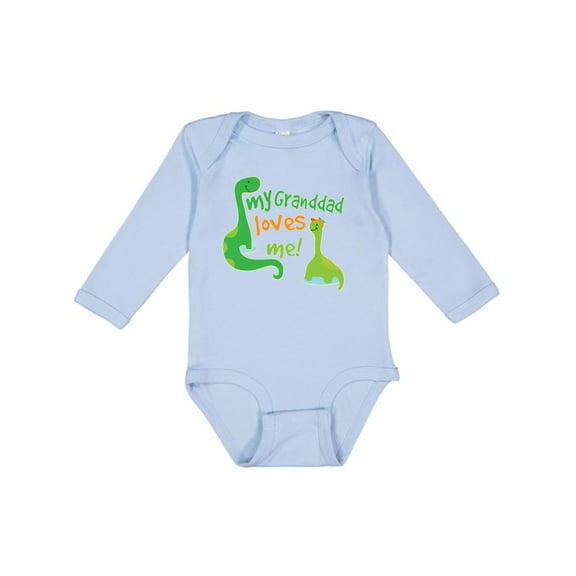 Inktastic My Granddad Loves Me Baby Boys Long Sleeve Baby Bodysuit