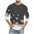 thumbnail image 1 of Camisas de Manga Larga para Hombres Imprimir Casual Cuello Redondo Blusa de Manga Corta, Camisas de Lino para Hombres, 1 of 5