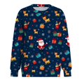 thumbnail image 7 of larppty Christmas Sweatshirts for Women Ugly Christmas Sweatshirts Santa Printed Long Sleeve Oversized Crew Neck Holiday Pullover Tops (Navy, XXL), 7 of 7