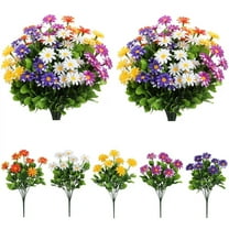 Artificial Daisies, Realistic Plastic Daisy Flowers Bouquet, UV Resistant Faux Floral Arrangement, Outdoor Festival Home Garden Hanging Decor