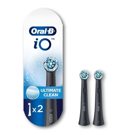 Oral‑B iO Ultimate Clean Electric Toothbrush Replacement Heads, Black, 2 Count
