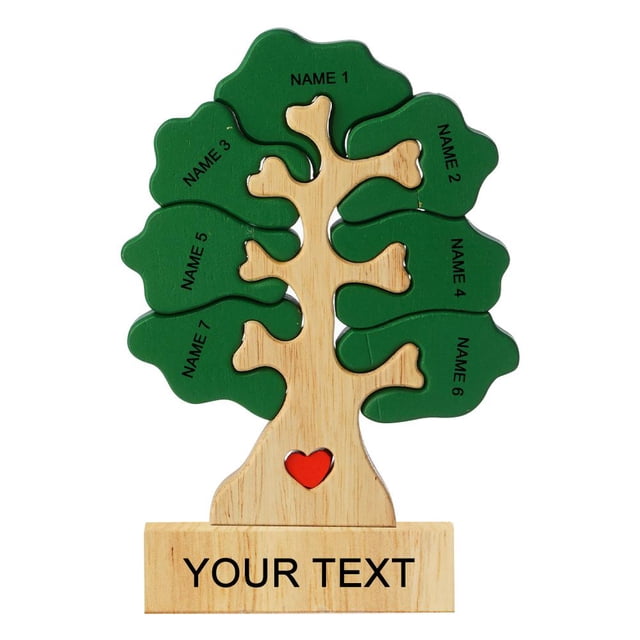 Personalized Christmas Festival Family Wooden Puzzle Tree Toy , Educational Toy