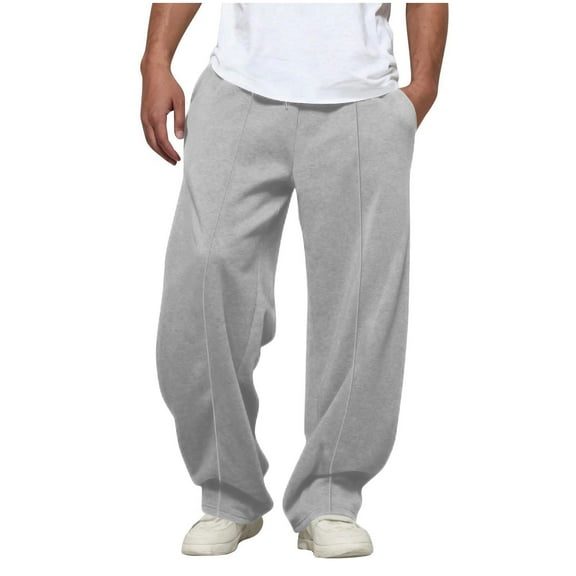 PUMISAS Sweatpants For Men Drawstring Elastic And Adjustable Waistband Solid Color Joggers With Sides Pockets Casual Loose Trousers