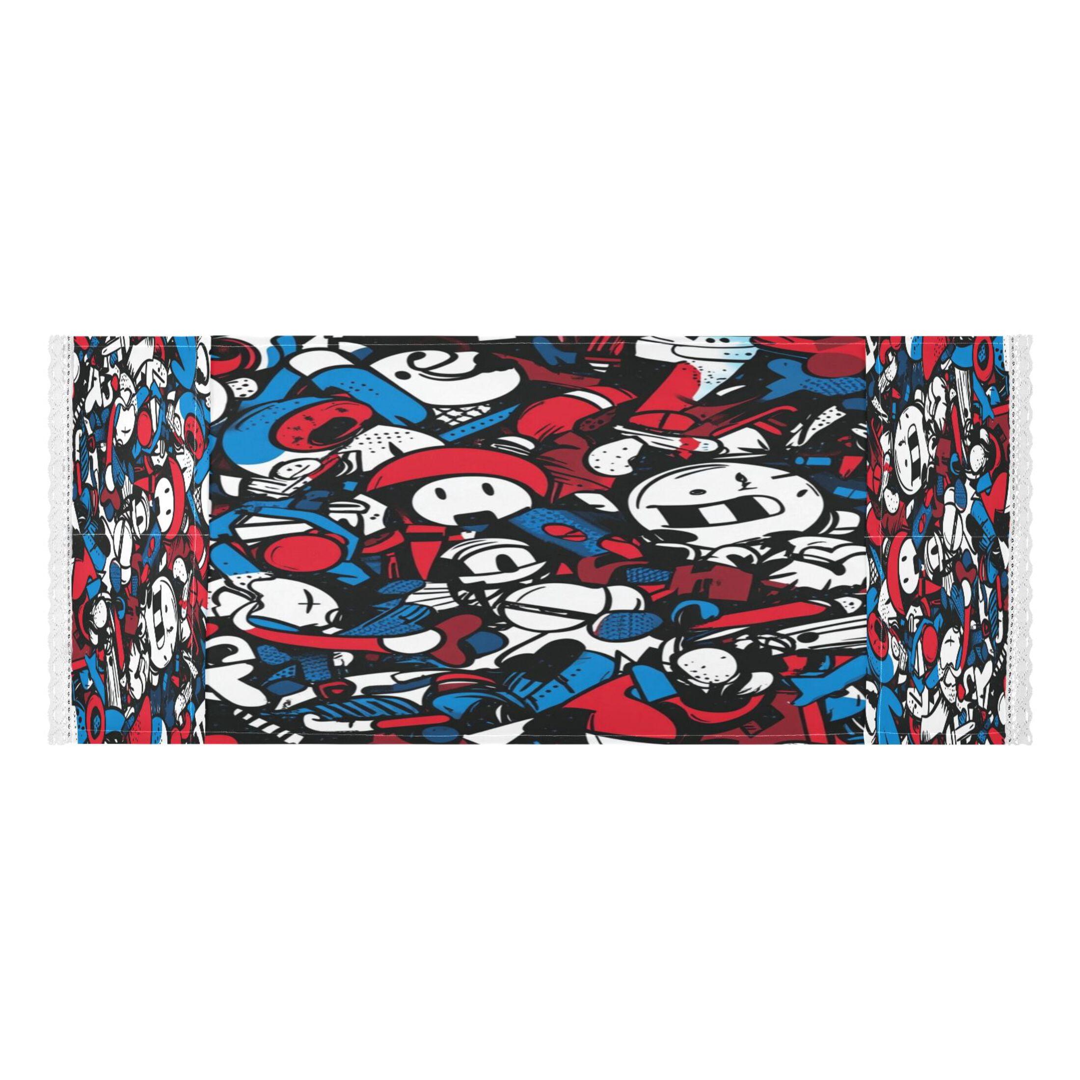 WOBOGO Red Blue Graffiti Pattern Washing Machine Cloth Dryer Refrigerator Top Cover Protective Non-Slip Mat For Kitchen Laundry