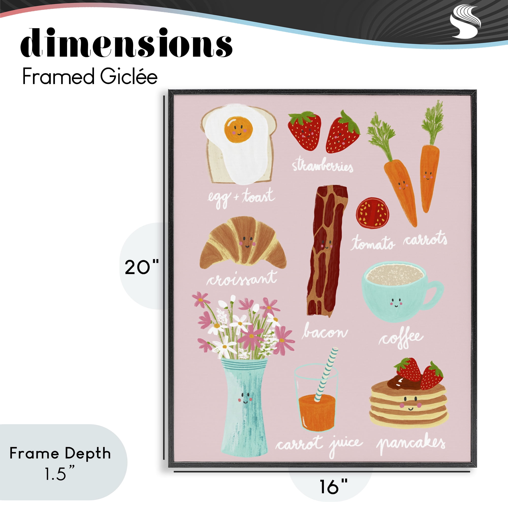 Stupell Industries Lush Summer Breakfast Black Framed Giclee Art, design by Metka Hiti