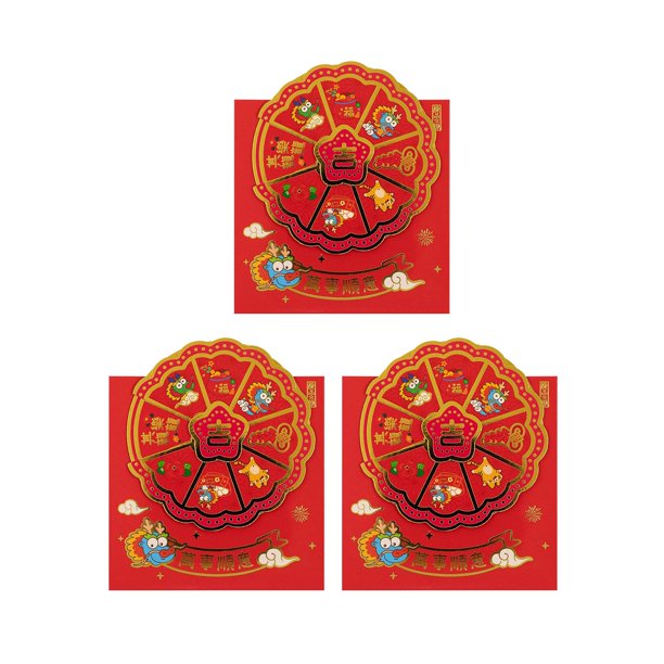 Bolsa roja de año Nuevo Chino, paquete rojo, bonitos regalos de año Nuevo, sobres para dinero de la para fiesta, 3 uds. , estilo A Macarena Sobres rojos