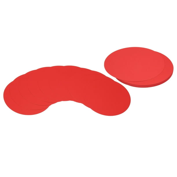 Uxcell Papel de cartón en forma de círculo de 7 pulgadas, 25 piezas de recortes en forma redonda, rojo