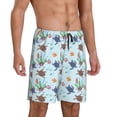 thumbnail image 2 of Wukai Turtle Men’s Short Pajama Pants With Pockets Soft Sleep Pj Shorts for Men-3X-Large, 2 of 6