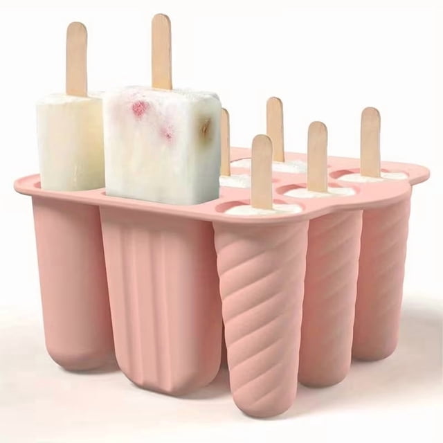 Juego de moldes for paletas de silicona de 9 piezas, fabricante de paletas casero, molde for paletas fácil de liberar, contiene 50 palitos de paleta