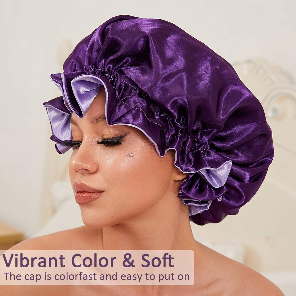 Silk Bonnet for Natural Hair Bonnets for Black Women, Satin Bonnet for Long  Hair Cap for Sleeping, Large Silk Hair Wrap for Curly Hair Bonnet for  Sleeping 