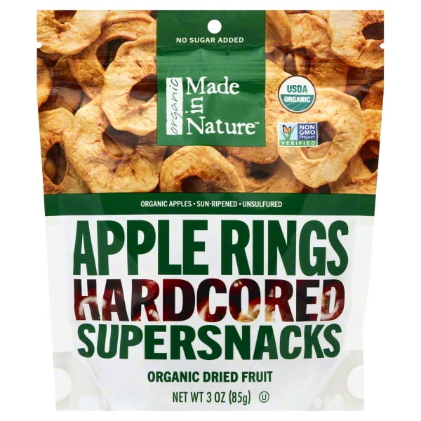 Made In Nature Organic Dried Apple Rings, 3 Oz