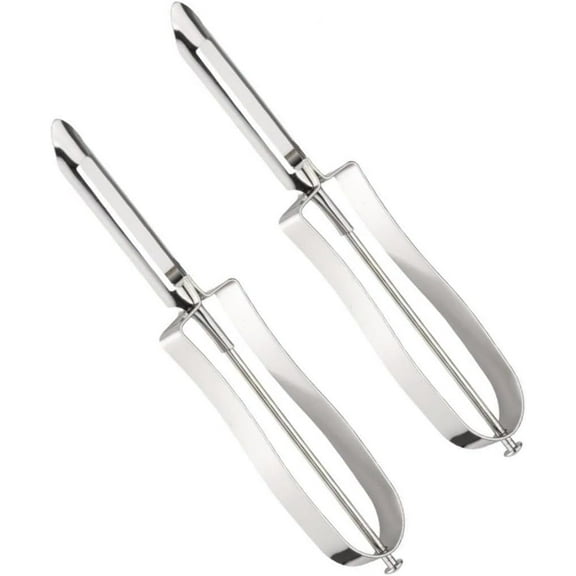 Soro Essentials- Set of 2 Stainless Steel Swivel Vegetable Peelers- Kitchen Vegetable Peeler Rotary Peeler for Vegetable Carrot and Fruit with Ergonomic Safety and Control Handle