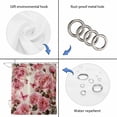 thumbnail image 4 of Pink Roses Shower Curtain, Waterproof Shower Curtains for Bathroom, Spring Floral Elegant Pastoral Butterfly Retro Washable Fabric Bathtub Curtain Set Bath Decor with 12 Hooks 48"x72", 4 of 8