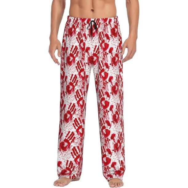 Balery Bloody Hand 2 Pantalones de pijama para hombre, pijama ultraligero, pantalón de descanso-Large