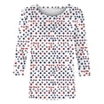 thumbnail image 5 of Zivyakyron T-Shirts Womens Summer Everyday Fourth of July Patriotic Lady's Tops 3/4 Sleeve Loose Casual Clothes, 5 of 7