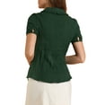 thumbnail image 4 of INSPIRE CHIC Women's Vintage Sweet Doll Collar Button Down Soft Shirt M Dark Green, 4 of 9