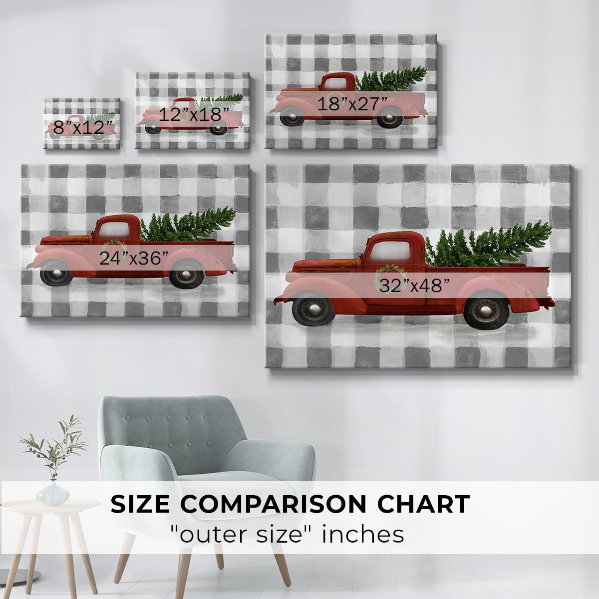 Buffalo Check Truck- Gallery Wrapped Canvas