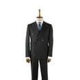 thumbnail image 2 of Black Suit, Double Breasted Swallow Collar Woven Men's Suit, 2 of 6