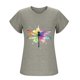 thumbnail image 3 of Mujeres Manga Corta Tops Moda Imprimir Blusa Divertida, Cuello Redondo Poliéster Spandex Tee, 3 of 6
