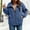Blue, variant on VISALY Women Solid Color Zipp Up Ribbed Corduroy Filled Cotton Collared Casual Jacket Long Sleeve Winter Coat Fall Outerwear Tops with Pockets Black L