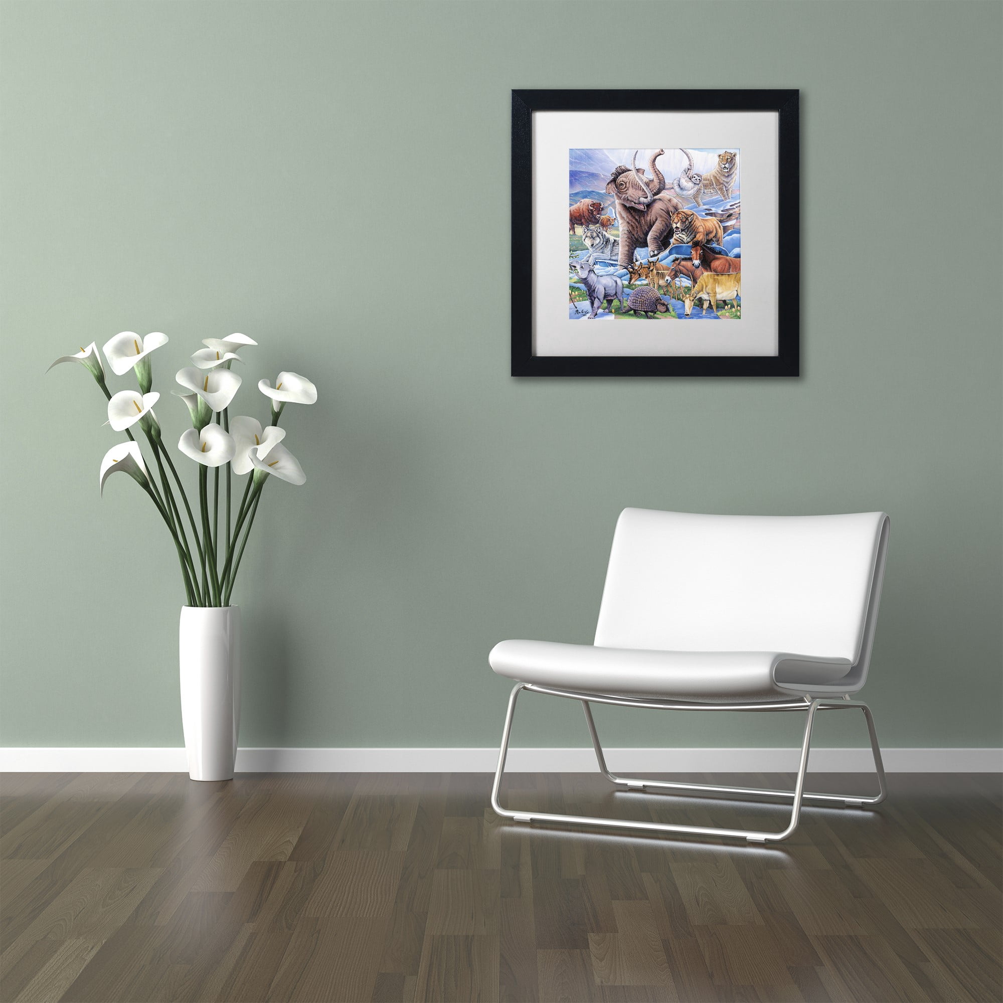 Trademark Fine Art 'Ice Age Color' Canvas Art by Jenny Newland, White Matte, Black Frame