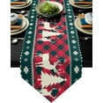 thumbnail image 1 of Chemins de Table avec Sapin de Noël, Orignal, Cerf, Rouges, à Carreaux Buffalo pour les Fêtes, Antidérapants, en Jute, Chemin de Table en Coton et Lin, Foulards de Table, Décor de Mise en Scène pour Ferme, Mariage, Fête, Souper, Maison, 13X70 Pouces, 1 of 8