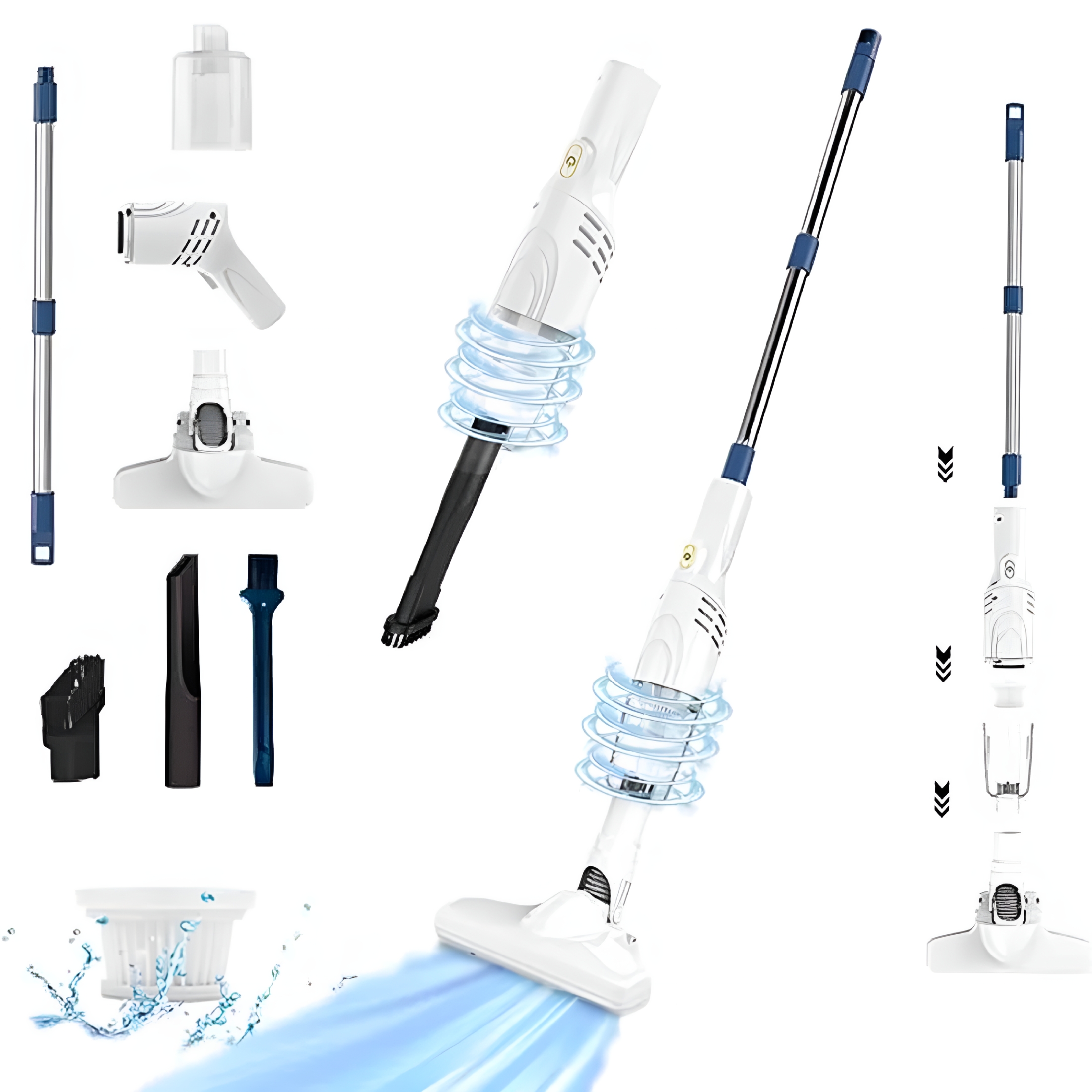 ZEPARO Stick Vacuums&Electric Brooms,Cordless Stick Vacuum Cleaner,Lightweight Vacuum Cleaners for Carpet and Hardwood Floor Pet Hair
