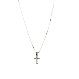 Joyful Creations Sterling Silver Tiny Cross Charm Chain Necklace