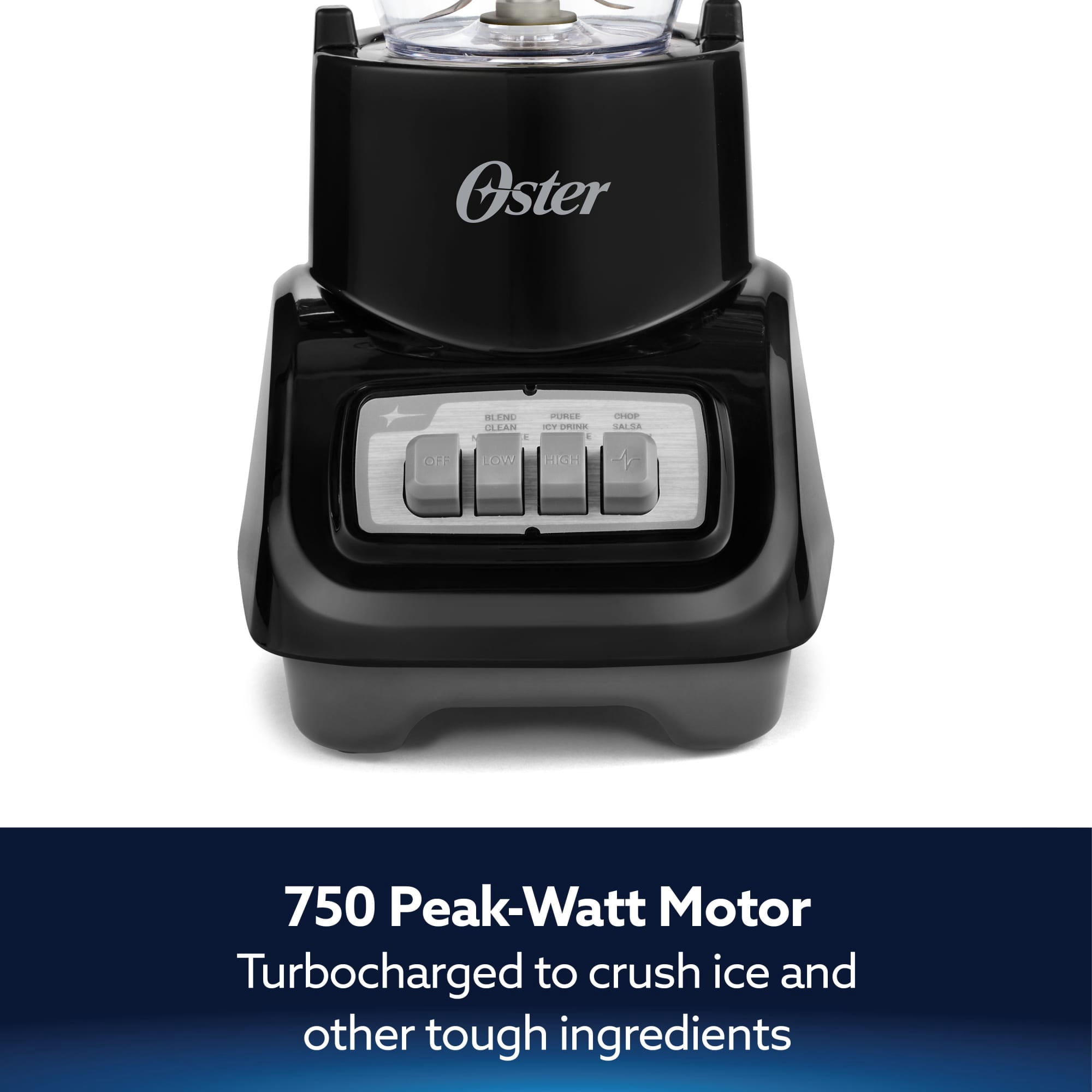 Oster Turbo 5-Speed 750W Black Countertop Blender With 54 Ounce Jar, Kitchen Blender, Blender for Smoothies