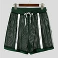 thumbnail image 6 of RYDCOT Men's Muscle Shorts Fishnet Breathable Openwork See Through Shorts Workout Running Gym Mesh Hot Shorts Swim Trunks Green, 6 of 9