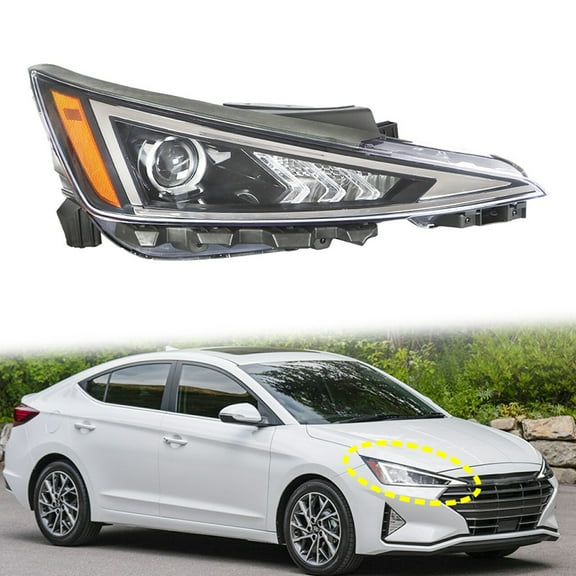 Fit for 19-20 Elantra Headlight Housing Assembly RH Headlamp Front Passenger Side