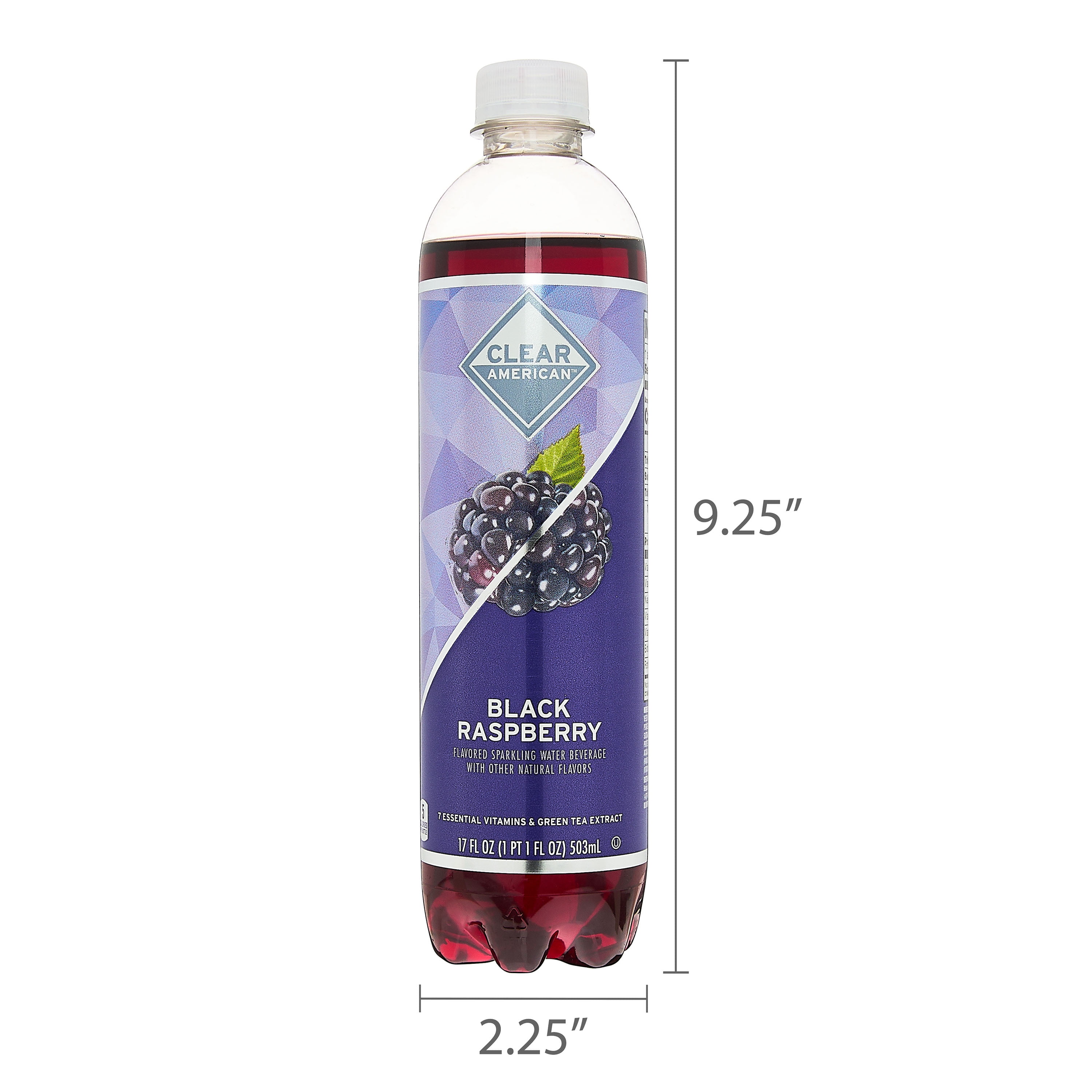 Clear American Black Raspberry Sparkling Water, 17 fl oz Bottle