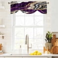 thumbnail image 2 of Tie Up Valance for Windows Purple Marble Texture Curtains Valances Rod Pocket Valance Window Treatments Abstract Gold Fluid Balloon Curtains for Kitchen Living Room Bedroom Bathroom Decor 42x12 Inch, 2 of 9