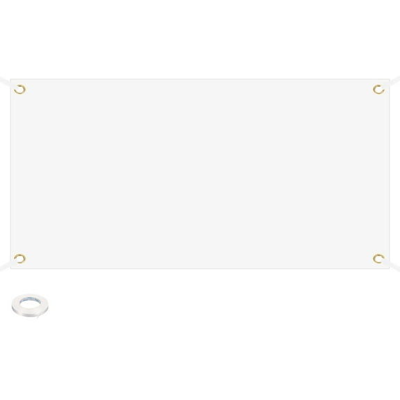 Uxcell Large White Blank Banner and Signs 4 x 8 Feet, 1 Set Sublimation Banners