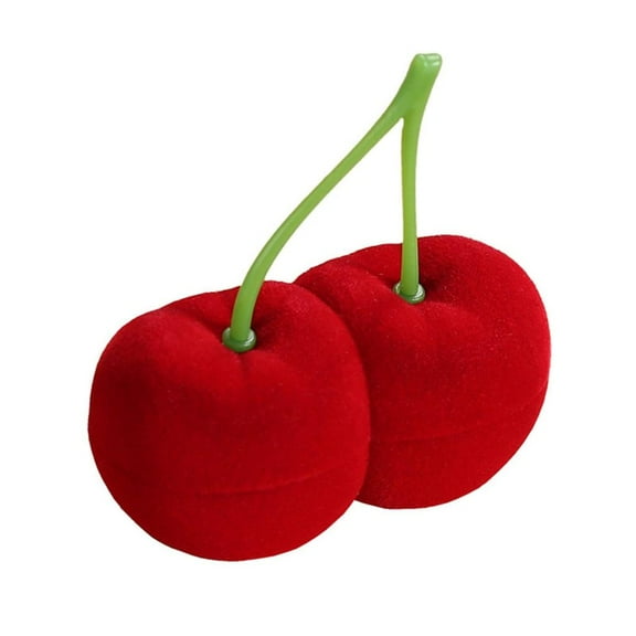 WE-POLUJ Trendy Jewelry Box Cherry Shaped Accessories Storage Case Stud Earring Organizer