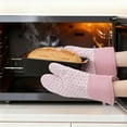 thumbnail image 4 of Unique Bargains Heat Resistant Cooking Gloves Flexible Gripping Pink 12.8x7.5inch, 4 of 6