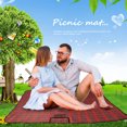 thumbnail image 4 of Manta de picnic impermeable al aire libre campamento viaje playa alfombra a cuadros (rojo) Likrtyny Para estrenar, 4 of 8