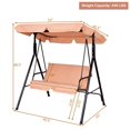 thumbnail image 2 of Costway Patio Loveseat Canopy Swing Glider Hammock Cushioned Steel Frame Outdoor, 2 of 9