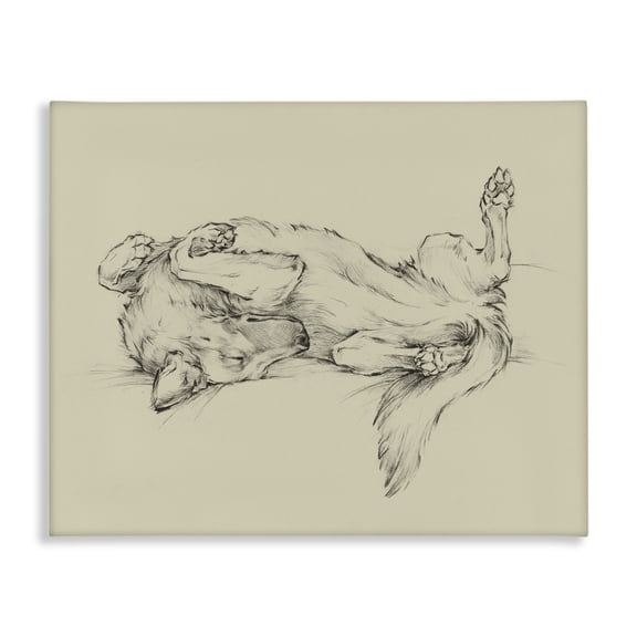 Stupell Industries Contemporary Dog Napping Animal Pet Drawing Canvas Art, 20 x 16, by Ethan Harper