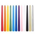 thumbnail image 1 of Mega Candles 12 pcs Unscented Supreme Assorted Colors Chime Taper Candle, Handcrafted Wax Candles 10 Inch x 7/8 Inch, Casting Chimes, Rituals, Spells, Vigil, Witchcraft, Wiccan, Meditation, 1 of 4