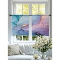 thumbnail image 4 of Blue Purple Pink Ombre Sheer Curtains for Living Room Bedroom Modern Marble Abstract Sheer Curtains 45 Inch Long 2 Panels Set Light Filtering Curtain Window Treatments Drapes for Dining Room, 4 of 6